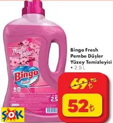 BİNGO FRESH PEMBE DÜŞLER YÜZEY TEMİZLEYİCİ 2.5 L BİNGO FRESH PEMBE DÜŞLER YÜZEY TEMİZLEYİCİ 2.5 L
